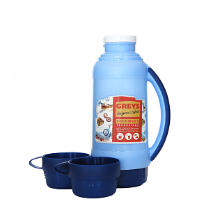 Термос Greys SM-202 1л (со стеклянной колбой, голубой)